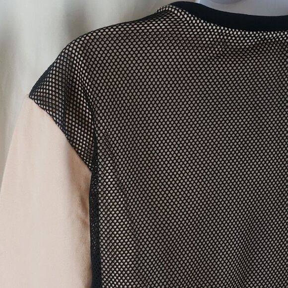 Guess Women's 10 Mesh & Pink Cropped Sweater - Picture 7 of 14